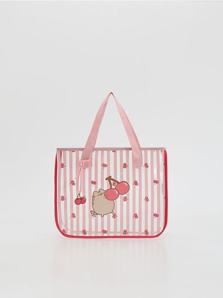Torba shopper Pusheen - różowy. Czerwone torby i plecaki dziecięce Reserved. Za 59.99 zł.