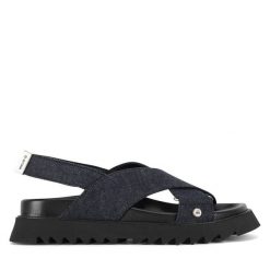 Sandały G-Star Raw. Niebieskie sandały damskie G-Star Raw, bez wzorów, bez obcasa, na płaskiej podeszwie, bez zapięcia. Za 349.99 zł.