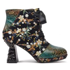 Botki Laura Vita. Zielone botki damskie Laura Vita, bez obcasa, na słupku, bez zapięcia. Za 439.99 zł.