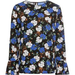 Bluzka z falbanami bonprix czarny w kwiaty. Bluzki damskie marki bonprix. Za 49.99 zł.