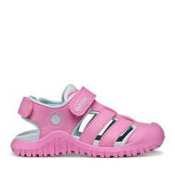 Sandały Geox. Czerwone sandały dziewczęce Geox, bez zapięcia. Za 209.99 zł.