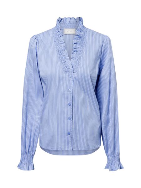 Neo Noir Bluzka - Brielle Kobiety Bawełna niebieski, 40. Niebieskie bluzki damskie Neo Noir, bez wzorów, z bawełny, klasyczne, bez kołnierzyka, bez ramiączek. Za 349.95 zł.
