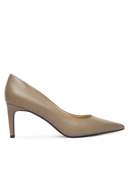 Calvin Klein Szpilki Ess Stiletto 70 HW0HW02607 Beżowy. Brązowe szpilki damskie Calvin Klein, bez wzorów, ze skóry, bez obcasa, bez zapięcia. Za 649.99 zł.