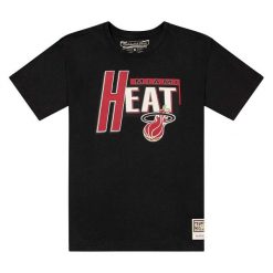 Koszulka Miami Heat. Czarne koszulki sportowe męskie Mitchell & Ness, bez wzorów, bez kołnierzyka, bez ramiączek, do koszykówki. Za 217.00 zł.