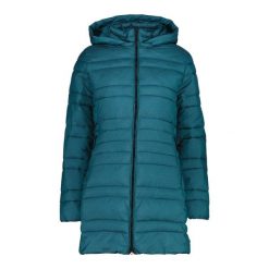 Długa kurtka puchowa z kapturem damska CMP Snaps. Zielone kurtki damskie CMP, bez wzorów, z puchu, z kapturem. Za 601.80 zł.