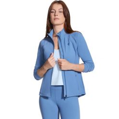 Kurtka sportowa damska GO WALK Jacket. Niebieskie kurtki damskie Skechers, m, bez wzorów, z materiału, bez kaptura. Za 249.99 zł.