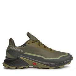 Buty do biegania Salomon. Zielone buty sportowe męskie Salomon, z gore-texu, bez zapięcia, do biegania, gore-tex. Za 439.99 zł.