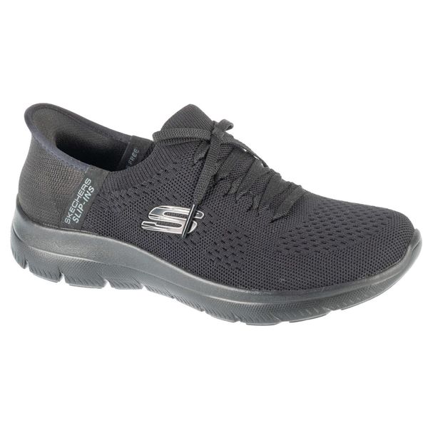 Buty sportowe Sneakersy damskie, Slip-Ins: Summits - New Daily. Czarne obuwie sportowe damskie Skechers, bez wzorów, sportowe, bez zapięcia. Za 329.99 zł.