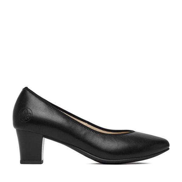 Czółenka Rieker. Czarne czółenka damskie Rieker, bez wzorów, bez obcasa, bez zapięcia. Za 339.99 zł.