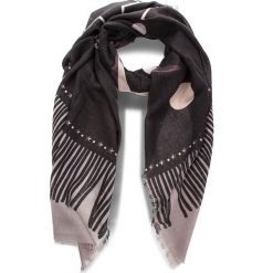 Szal LIU JO - Sciarpa Lima 70x200 A68245 T0300 Nero 22222. Szare szaliki męskie marki Giacomo Conti, na zimę, z tkaniny. Za 149.00 zł.