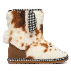 Śniegowce EMU Australia. Brązowe buty zimowe chłopięce Emu Australia, bez wzorów, bez zapięcia. Za 384.99 zł.