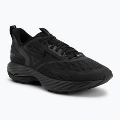 Buty do biegania damskie Mizuno Wave Rider GTX 3. Czarne obuwie sportowe damskie Mizuno, bez wzorów, do biegania, mizuno wave. Za 729.99 zł.