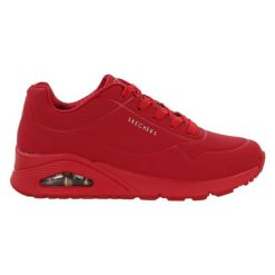 Buty na co dzień damskie SKECHERS UNO STAND ON AIR eko skóra. Czerwone obuwie sportowe damskie Skechers, bez wzorów, ze skóry, trekkingowe, Skechers Sport. Za 243.00 zł.