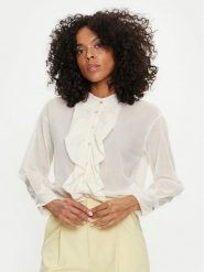Dixie Koszula C239J017A Écru Regular Fit. Bluzki damskie Dixie, m, bez wzorów, z bawełny, bez kołnierzyka, bez ramiączek. Za 289.99 zł.