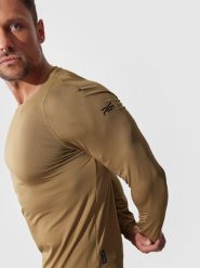 4F Longsleeve treningowy szybkoschący z materiałów z recyklingu męski 4F x Robert Lewandowski S. Brązowe koszulki sportowe męskie 4f, m, bez wzorów, z materiału, bez kołnierzyka, bez ramiączek, na fitness i siłownię. W wyprzedaży za 119.99 zł.
