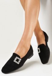 Czarne Mokasyny z Klamerką z Ozdobnymi Cyrkoniami Heneta. Czarne mokasyny damskie Born2be, eleganckie. Za 54.99 zł.