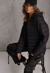 Czarna Pikowana Kurtka Przejściowa z Kapturem Pretirra. Czarne kurtki damskie Renee, s, bez wzorów, z jeansu, z kapturem. Za 89.99 zł.
