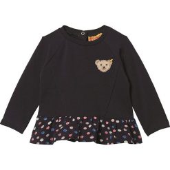 Bluza w kolorze czarnym ze wzorem. Czarne bluzy dla niemowląt Steiff, z aplikacjami, bez ramiączek, bez kaptura. W wyprzedaży za 58.95 zł.