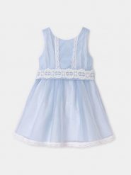 Abel & Lula Sukienka elegancka 5029 Błękitny Regular Fit. Niebieskie sukienki dla dziewczynek Abel & Lula, bez wzorów, z syntetyku, eleganckie, bez ramiączek. Za 259.99 zł.