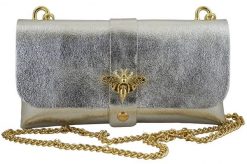 Listonoszka metalizowana BARBERINI'S srebrna 958/1-16. Szare torebki shopper damskie Barberinis, bez wzorów, ze skóry, eleganckie, bez dodatków. Za 119.99 zł.