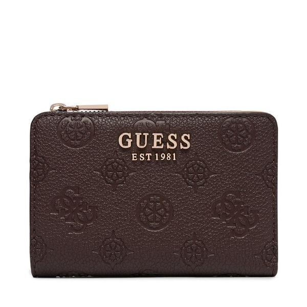 Portfel Guess. Brązowe portfele damskie Guess, z aplikacjami. Za 264.99 zł.