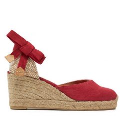 Espadryle Castañer. Czerwone klapki damskie Castañer, bez wzorów, bez obcasa, bez zapięcia. Za 439.99 zł.