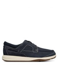 Clarks Półbuty Sailview Lace 26176972 Granatowy. Niebieskie półbuty na co dzień męskie Clarks, z nubiku, bez zapięcia. Za 389.99 zł.