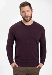 Lekki sweter S-RADO. Fioletowe swetry przez głowę męskie Volcano, l, bez wzorów, z bawełny, bez kołnierzyka. Za 149.99 zł.