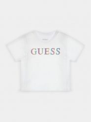 Guess T-Shirt J4RI33 K8VA3 Biały Boxy Fit. Białe t-shirty i topy dla dziewczynek Guess, z aplikacjami, z bawełny, bez ramiączek. Za 139.99 zł.