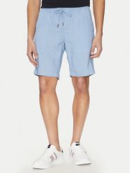 Tommy Hilfiger Szorty materiałowe Harlem MW0MW37804 Niebieski Regular Fit. Niebieskie szorty męskie Tommy Hilfiger, m, bez wzorów, ze lnu. Za 279.99 zł.