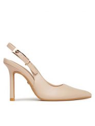 DeeZee Sandały 6-705-8 Beżowy. Brązowe sandały damskie DeeZee, bez wzorów, ze skóry, bez obcasa, na szpilce, bez zapięcia. Za 139.99 zł.