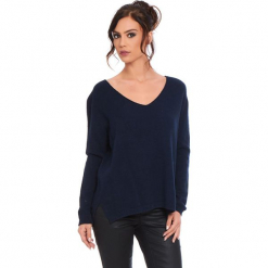 Sweter "Talia" w kolorze granatowym. Niebieskie swetry damskie Cosy Winter, ze splotem. W wyprzedaży za 181.95 zł.