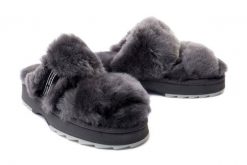 EMU AUSTRALIA W12316 WOBBEGONG charcoal, kapcie/klapki damskie. Szare kapcie damskie Emu Australia, bez wzorów, z gumy. Za 439.90 zł.