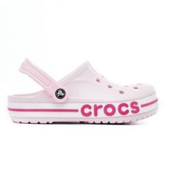 Buty do chodzenia damskie Crocs Bayaband Clog. Czerwone obuwie sportowe damskie Crocs, bez wzorów, z materiału, trekkingowe. Za 219.00 zł.