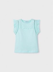 Mayoral Top 3074 Niebieski. Niebieskie t-shirty i topy dla dziewczynek Mayoral, bez wzorów, z bawełny, bez ramiączek. Za 59.99 zł.