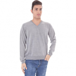 Sweter w kolorze jasnoszarym. Szare swetry przez głowę męskie Just Cavalli, Calvin Klein, Lee. W wyprzedaży za 129.95 zł.