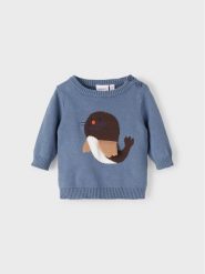 NAME IT Sweter 13209866 Niebieski Regular Fit. Niebieskie swetry dla chłopców Name it, bez wzorów, z bawełny, bez kołnierzyka, bez kaptura. Za 119.99 zł.