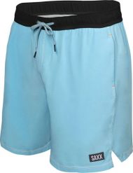 SAXX OH BUOY 2N1 VOLLEY 5" AZURE/BLACK S. Czarne kąpielówki męskie Saxx, m, bez wzorów. Za 214.49 zł.