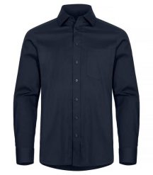 Clique Stretch Shirt L/S koszula z elastycznego bawełnianego materiału - Dark. Niebieskie koszule męskie CLIQUE, l, bez wzorów, z bawełny, bez kołnierzyka, bez ramiączek. Za 189.57 zł.