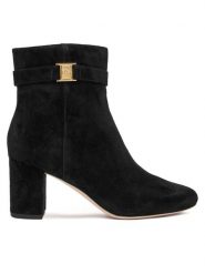 LAUREN RALPH LAUREN Botki Kellie Bt Hi 802967827001 Czarny. Czarne botki damskie Lauren Ralph Lauren, ze skóry, bez obcasa, na słupku, bez zapięcia. Za 1,019.00 zł.