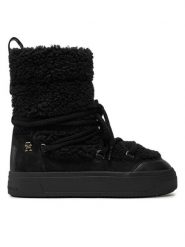 Tommy Hilfiger Śniegowce Lace-Up Faux Shearling Snowboot FW0FW08252 Czarny. Czarne śniegowce i trapery damskie Tommy Hilfiger, z materiału. Za 429.99 zł.