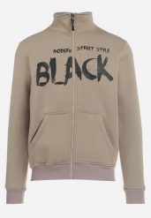 Jasnobeżowa Bluza z Półgolfem Zapinana na Suwak z Kieszeniami i Ściągaczami Salatiel. Brązowe bluzy męskie Born2be, m, bez wzorów, z polaru, bez kaptura. Za 39.99 zł.