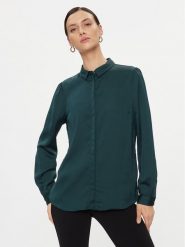 Vila Koszula 14063320 Zielony Regular Fit. Zielone bluzki damskie Vila, bez wzorów, z syntetyku, bez kołnierzyka, bez ramiączek. Za 109.99 zł.