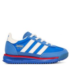 Sneakersy adidas. Niebieskie trampki i tenisówki chłopięce Adidas, bez wzorów, bez zapięcia. Za 189.99 zł.