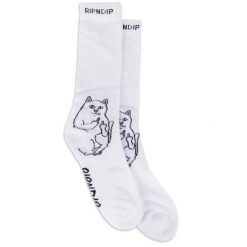 Skarpety Rip N Dip Lord Nermal White. Czarne skarpety męskie RIPNDIP, bez wzorów. Za 109.98 zł.
