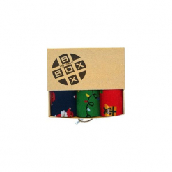 Box Świąteczny (3)- Skarpetki. Brązowe skarpety męskie Sox in the box, z bawełny. Za 80.00 zł.