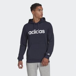 Bluza męska adidas Essentials Linear. Białe bluzy męskie Adidas, m, bez wzorów, bez kaptura, na fitness i siłownię. Za 164.00 zł.