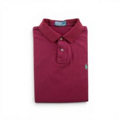 Second life - Polo Ralph Lauren koszulka męska z krótkim rękawem - Stan dobry. Czerwone koszulki polo męskie Ralph Lauren, l, bez wzorów, z materiału, eleganckie, bez ramiączek. Za 106.46 zł.