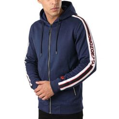 Bluza turystyczna męska Geographical Norway Gorland. Niebieskie bluzy męskie Geographical Norway, m, bez wzorów, bez kaptura. Za 175.84 zł.
