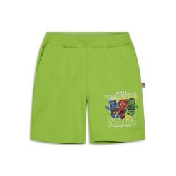 Spodenki Chłopięce LEGO Ninjago Pino300 Limonkowe. Zielone szorty dla chłopców LEGO, na lato, bez wzorów, z dresówki. Za 99.99 zł.